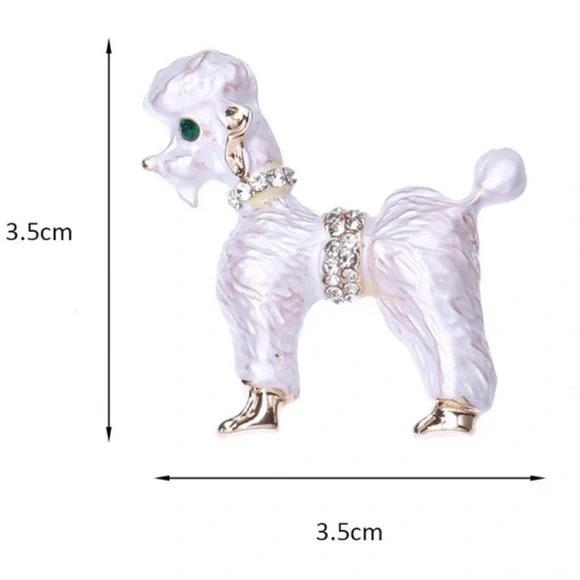 White Poodle Brooch NWT - Picture 2 of 4